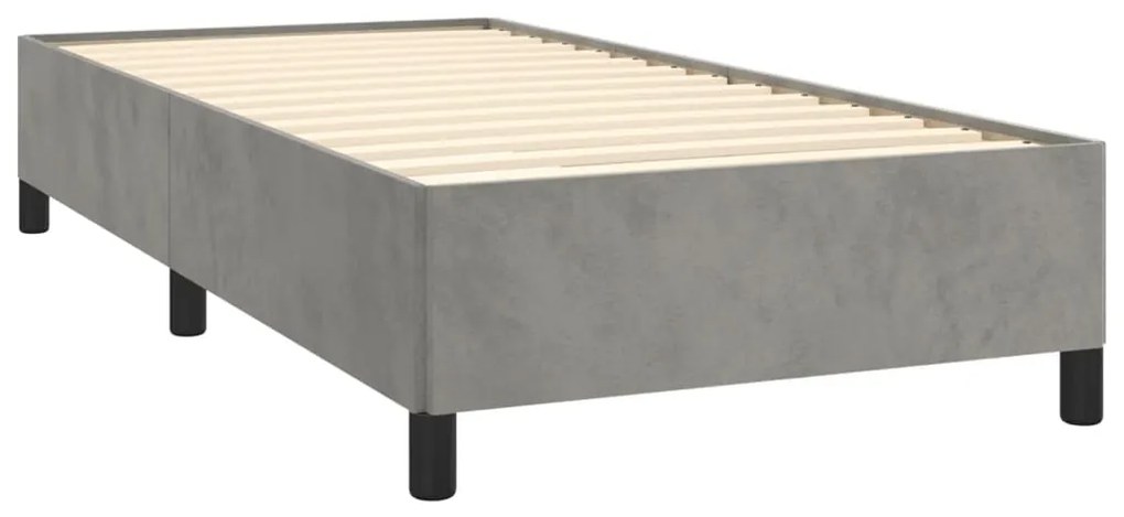 Estrutura de cama sem colchão 80x200 cm veludo cinzento-claro