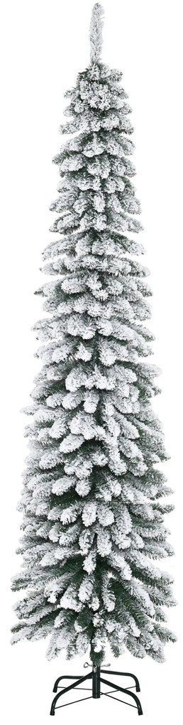 HOMCOM Árvore de Natal Artificial 210cm com Neve Ignífugo com 490 Ramo