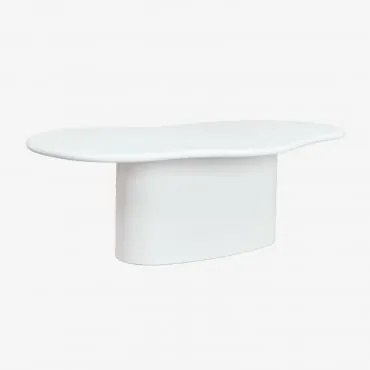 Mesa De Jardim Oval 230x130 Cm Em Cimento Vaduz Branco - Sklum