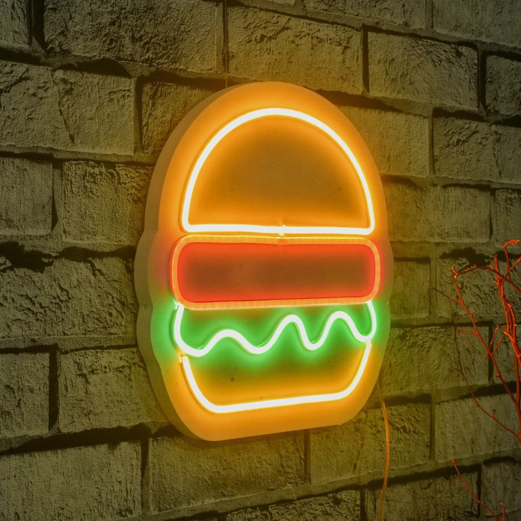 Iluminação LED Decorativa Hamburger – Multicolor – 28 x 27 x 2 cm