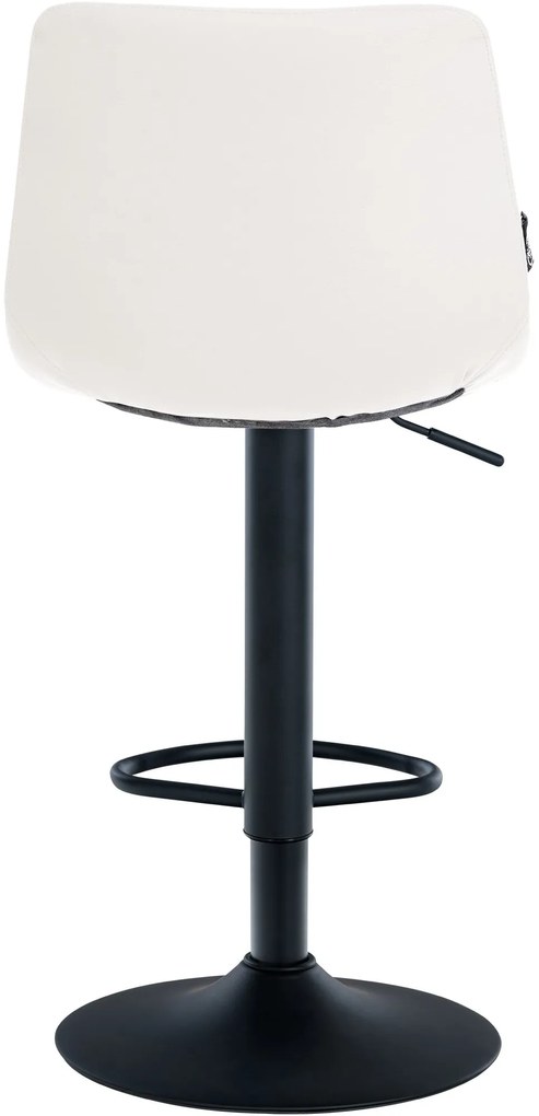 Banco de bar Jerry em couro sintético com estrutura preta 87-108,5 x 43 x 46,5 cm Branco