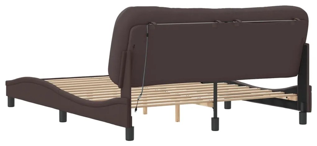 Estrutura de cama com LED sem colchão 160x200 cm tecido