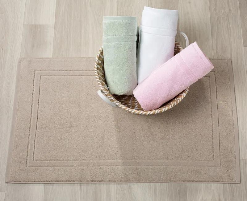 Tapetes de banho 100% algodão cor rosa bébé qualidade premium 1.000 gr./m2: Rosa 1 tapete banho 100% algodão penteado 60x120 cm premium 1.000 gr./m2 mesma cor