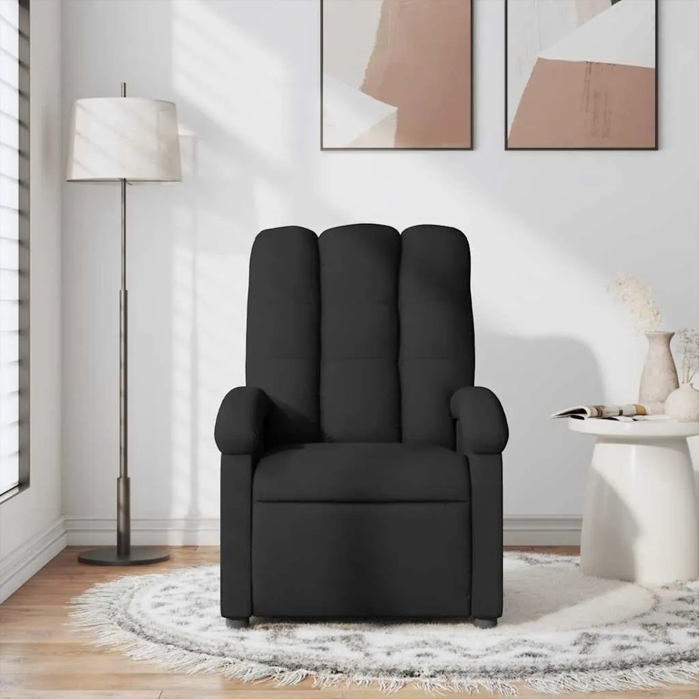Poltrona de massagens reclinável tecido preto
