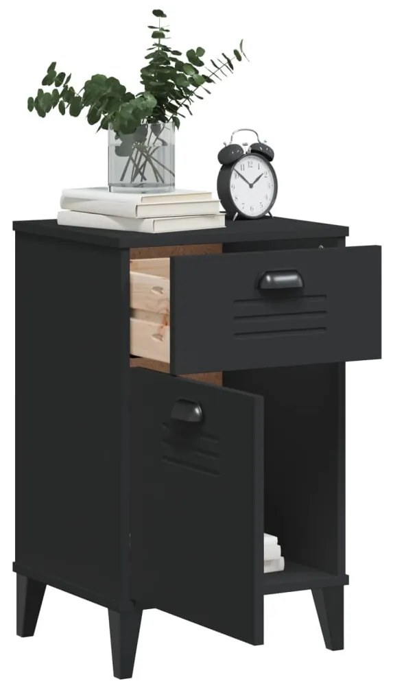 Mesa de cabeceira VIKEN derivados de madeira preto