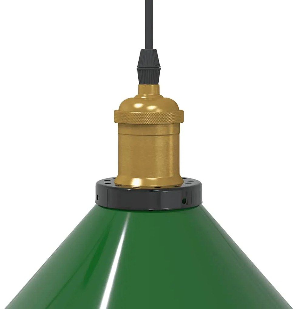 Candeeiro suspenso regulável altura E27 verde brilhante Ø22cm