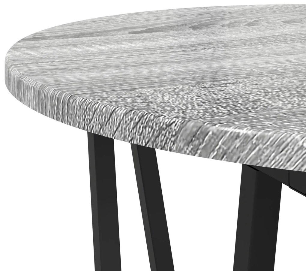 Conjunto de Mesas de Apoio 2 pcs Cinza Sonoma em Madeira e Metal