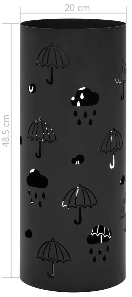 Suporte para guarda-chuvas em aço preto