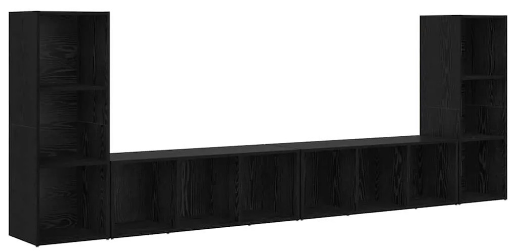 Gabinete para TV 4 pcs Carvalho Preto 37 x 35 x 107.5 cm