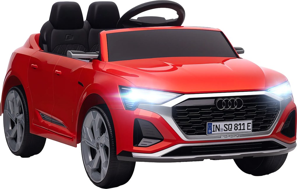 AIYAPLAY Carro Elétrico para Crianças Carro Audi Q8 Etron Sportback Infantil 12V Faróis Buzina e Música 98x49,5x43 cm Vermelho | Aosom Portugal