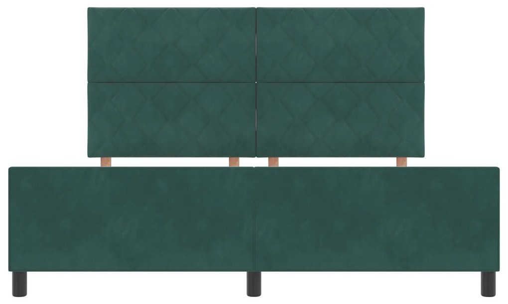 estrutura de cama vidaXL verde escuro 180x200 cm veludo