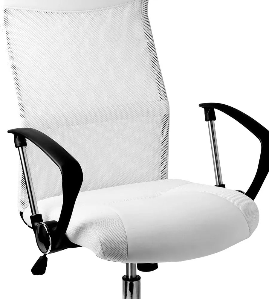 Cadeira de escritório Deluxe com encosto ergonómico 60 x 113-122 cm Branco