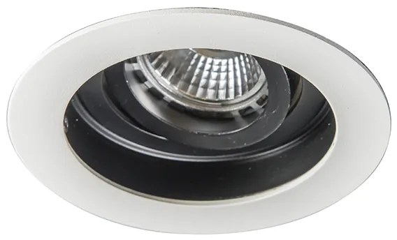 Conjunto de 5 focos embutidos modernos em aço branco - Rondoo