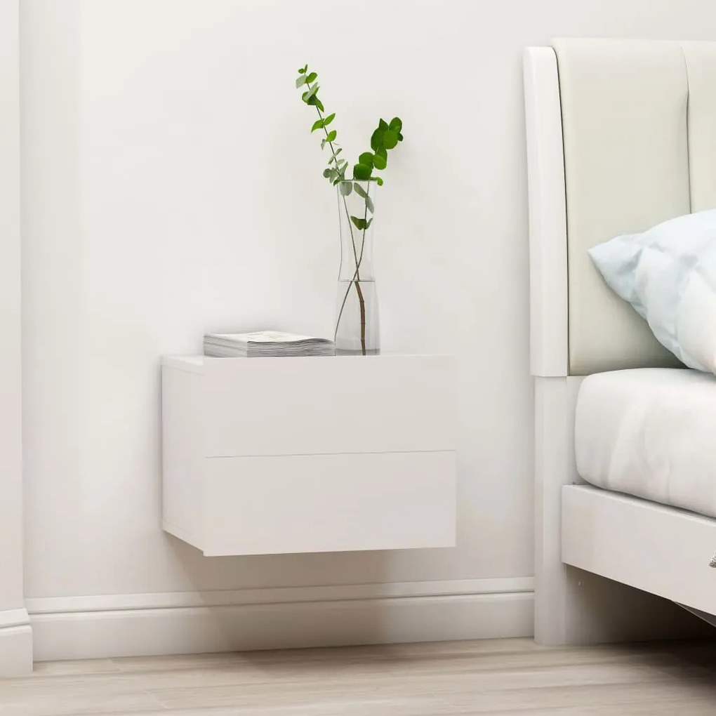 801054 vidaXL Mesas de cabeceira 2 pcs 40x30x30 cm contraplacado branco