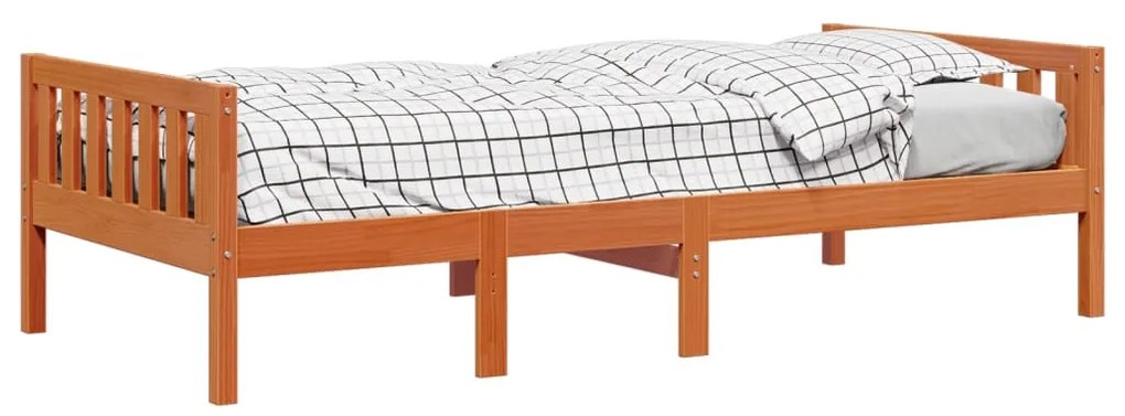 Cama de criança sem colchão 90x190 cm pinho maciço castanho-mel