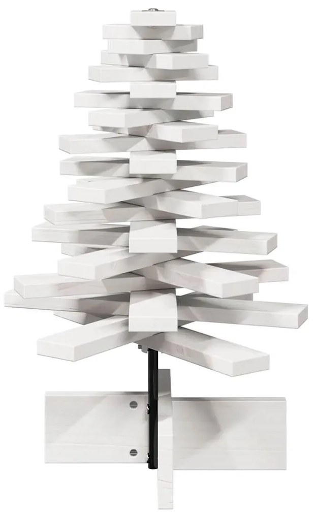 Árvore Natal decorativa 60 cm madeira de pinho maciça branco