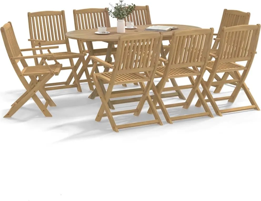 vidaXL Cadeiras de jardim dobráveis 8 pcs 54x61x88 cm acácia maciça