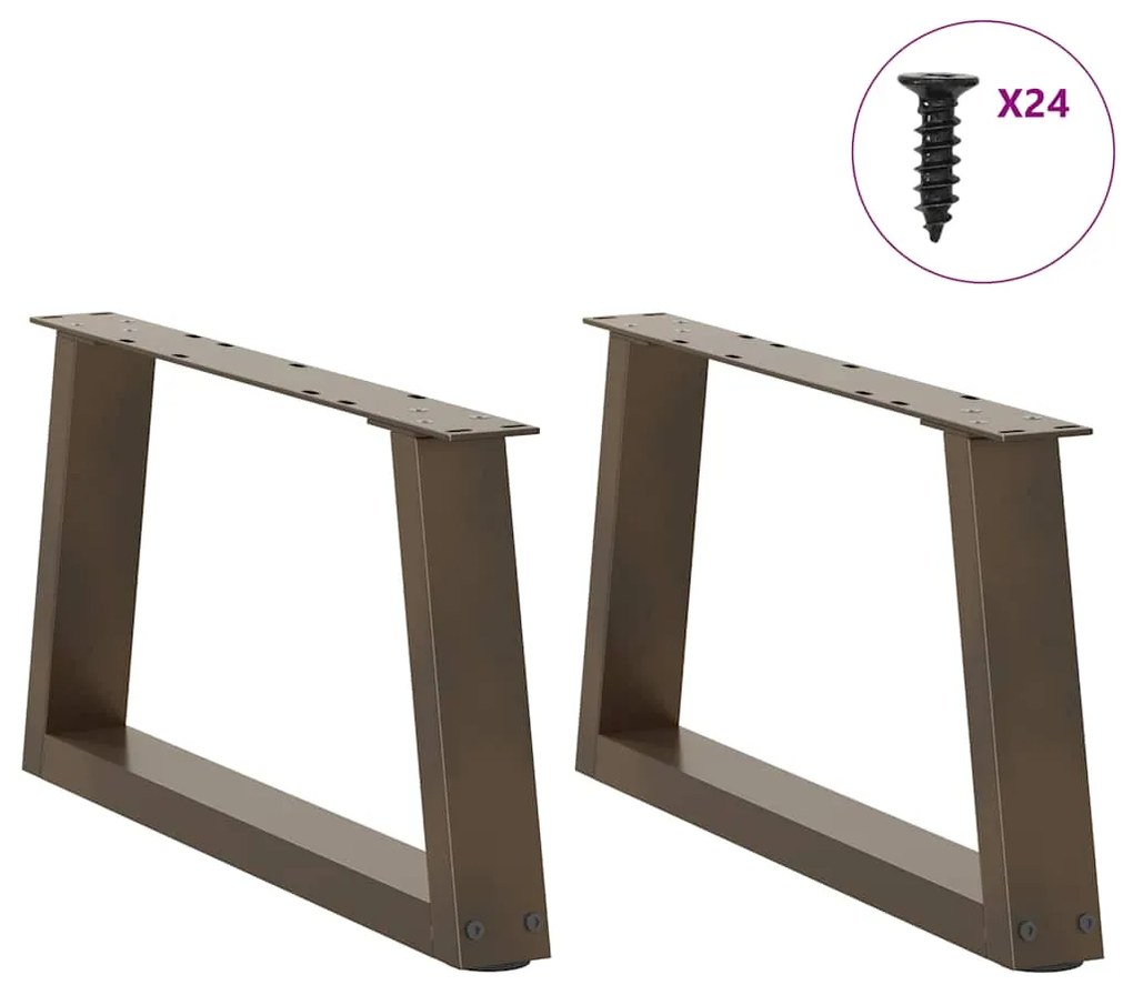 Pés para mesa de centro em formato de V, 2 peças, aço natural, 60x(30-