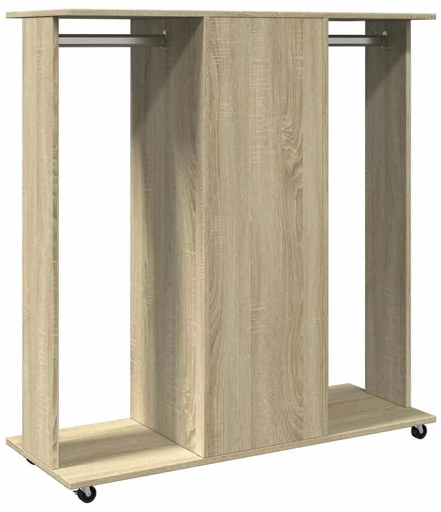 Roupeiro c/ rodas 102x38x110 cm deriv. madeira carvalho sonoma