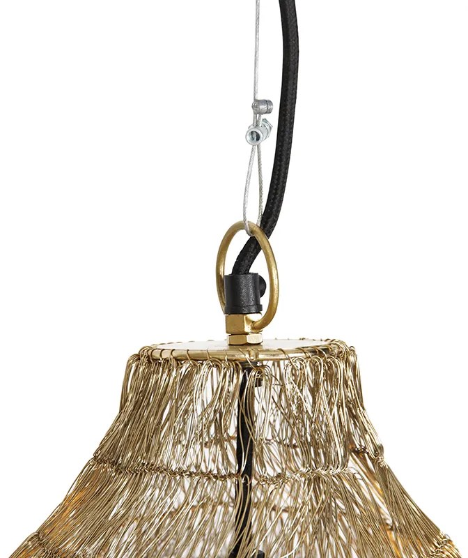 Candeeiro de suspensão oriental dourado 45 cm x 60 cm - Vadi Oriental