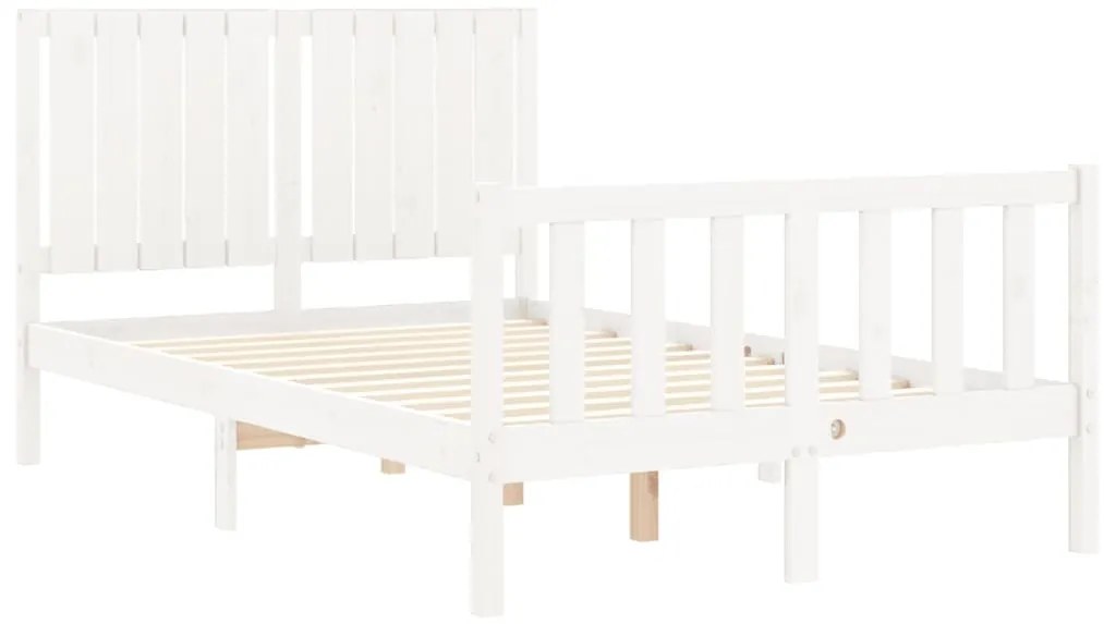 Cama sem colchão 120x200 cm madeira de pinho maciça branco