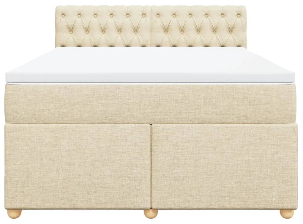 Cama com molas/colchão 140x200 cm tecido cor creme