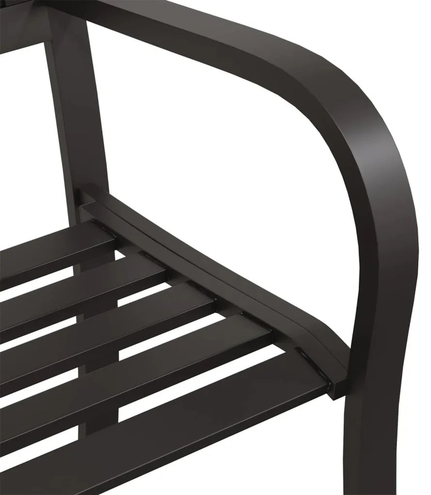 Banco de jardim 125 cm aço preto