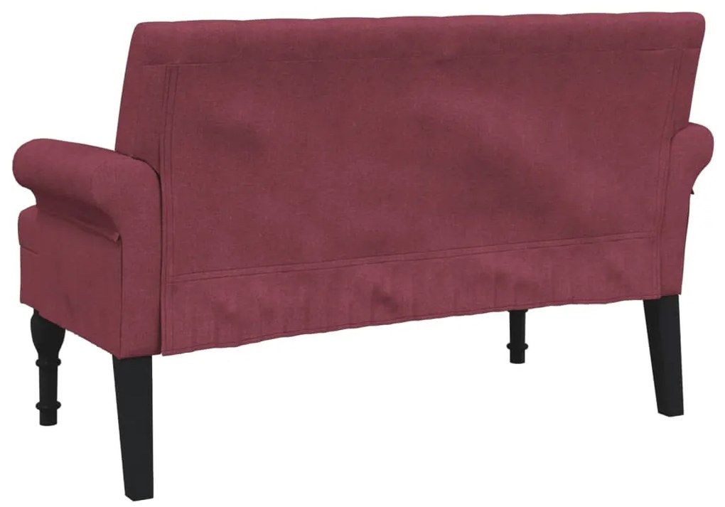 Banco com encosto 120x62x75,5 cm tecido vermelho tinto
