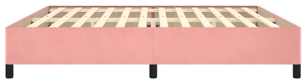 Estrutura de cama 200x200 cm veludo rosa
