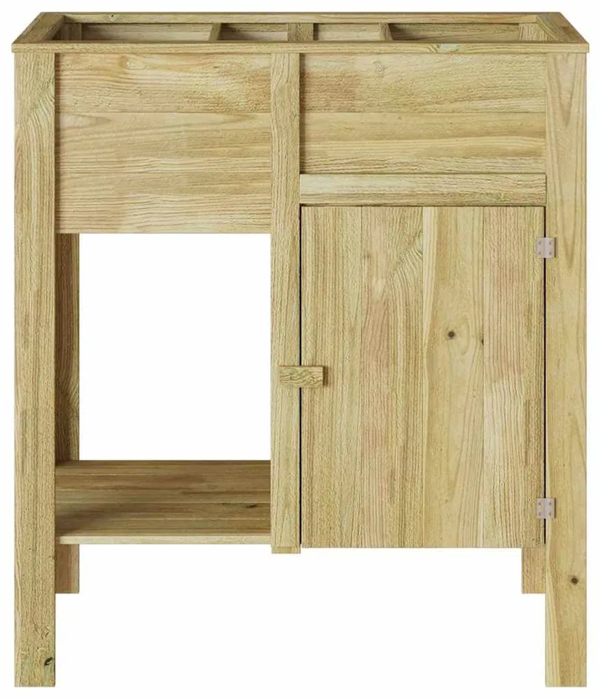 Cama Elevada de Jardim com Armazenamento 85x46x96 cm - Madeira Tratada