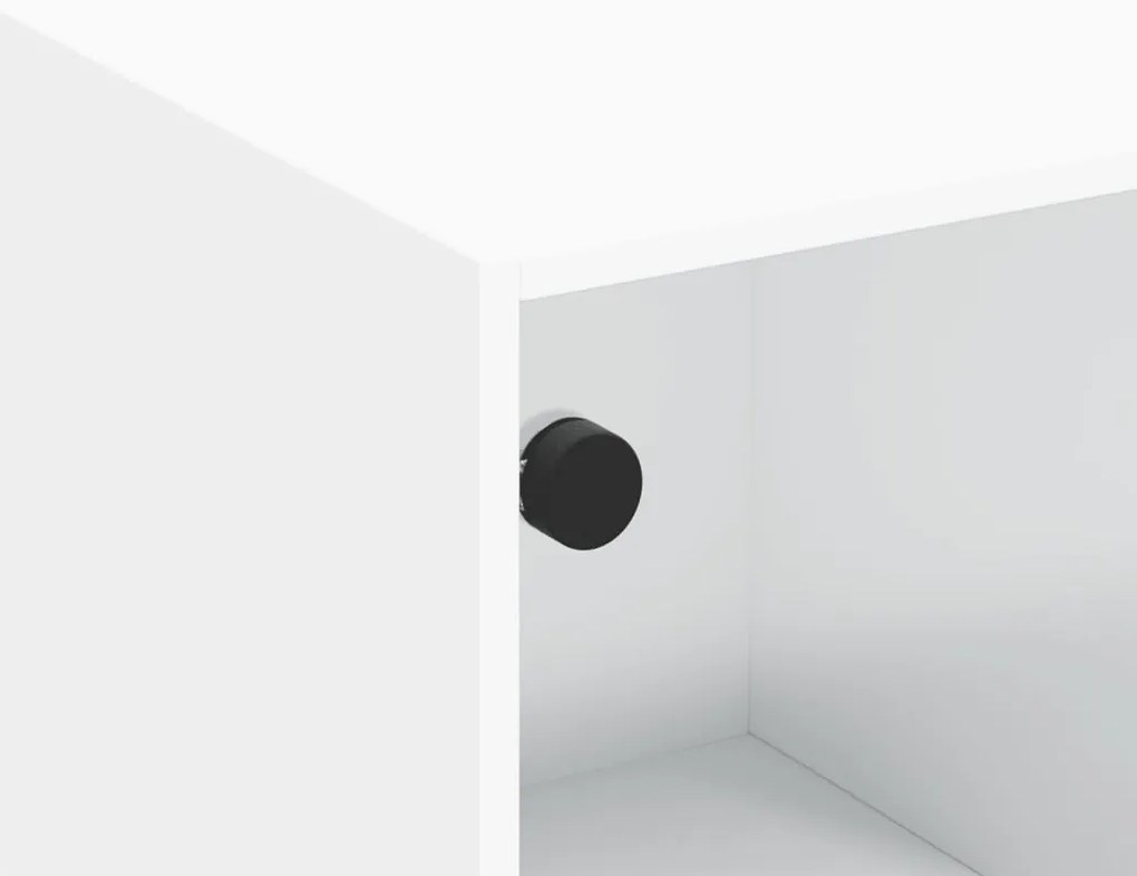Móvel de TV c/ portas de vidro 102x37x42 cm branco