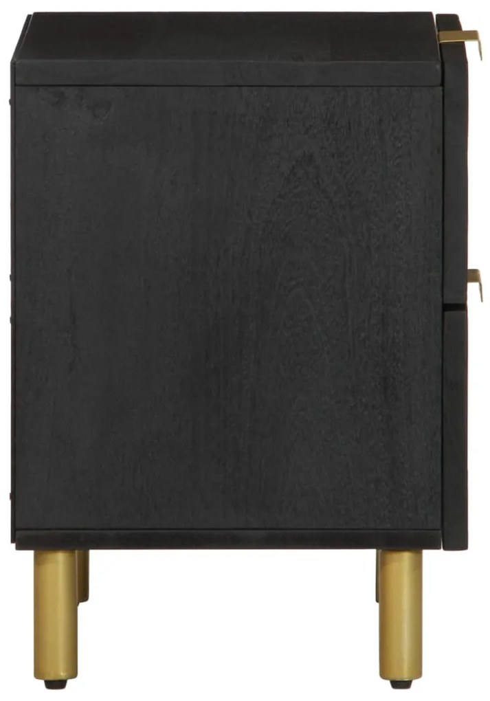 Mesas de cabeceira 2 pcs 40x33x46 cm mangueira maciça preto