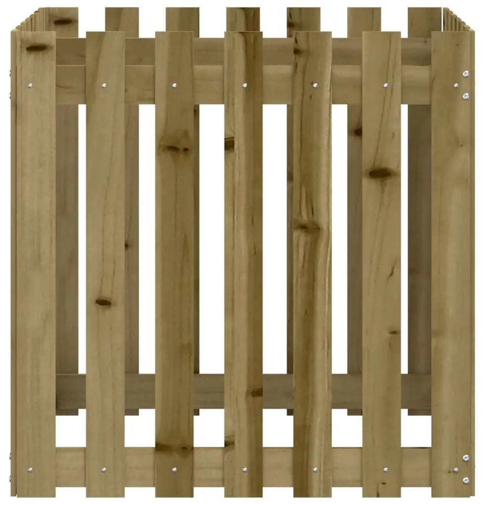 Vaso de jardim c/ design de cerca 70x70x70 cm pinho impregnado