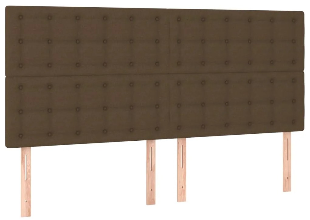 Estrutura de cama sem colchão 160x200 cm tecido castanho-escuro