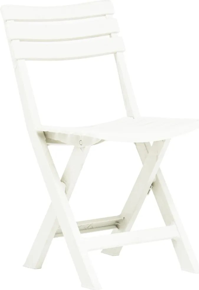 Cadeiras de jardim dobráveis 2 pcs plástico branco