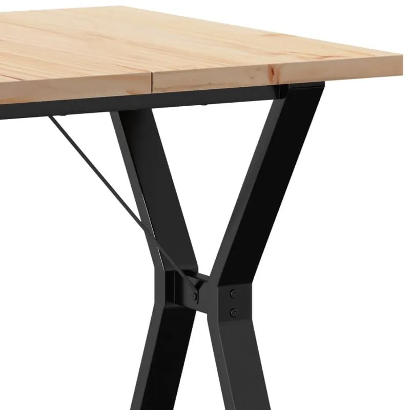 Mesa de jantar estrutura em Y 70x70x75,5 cm pinho/aço