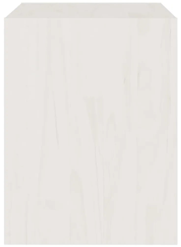 Mesa de cabeceira 40x30,5x40 cm madeira de pinho maciça branco