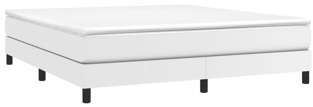 Estrutura de cama 160x200 cm couro artificial branco