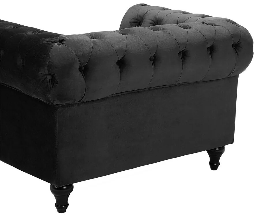 Poltrona em veludo preto CHESTERFIELD Beliani