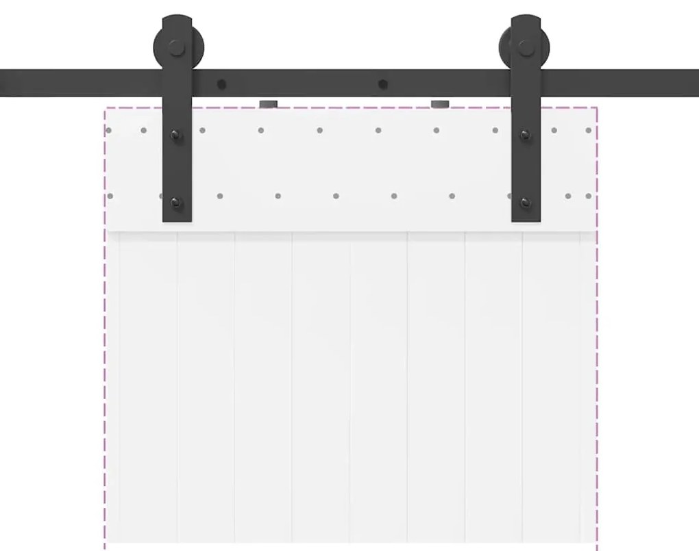 Kit de ferragens para porta deslizante 213,5 cm aço preto
