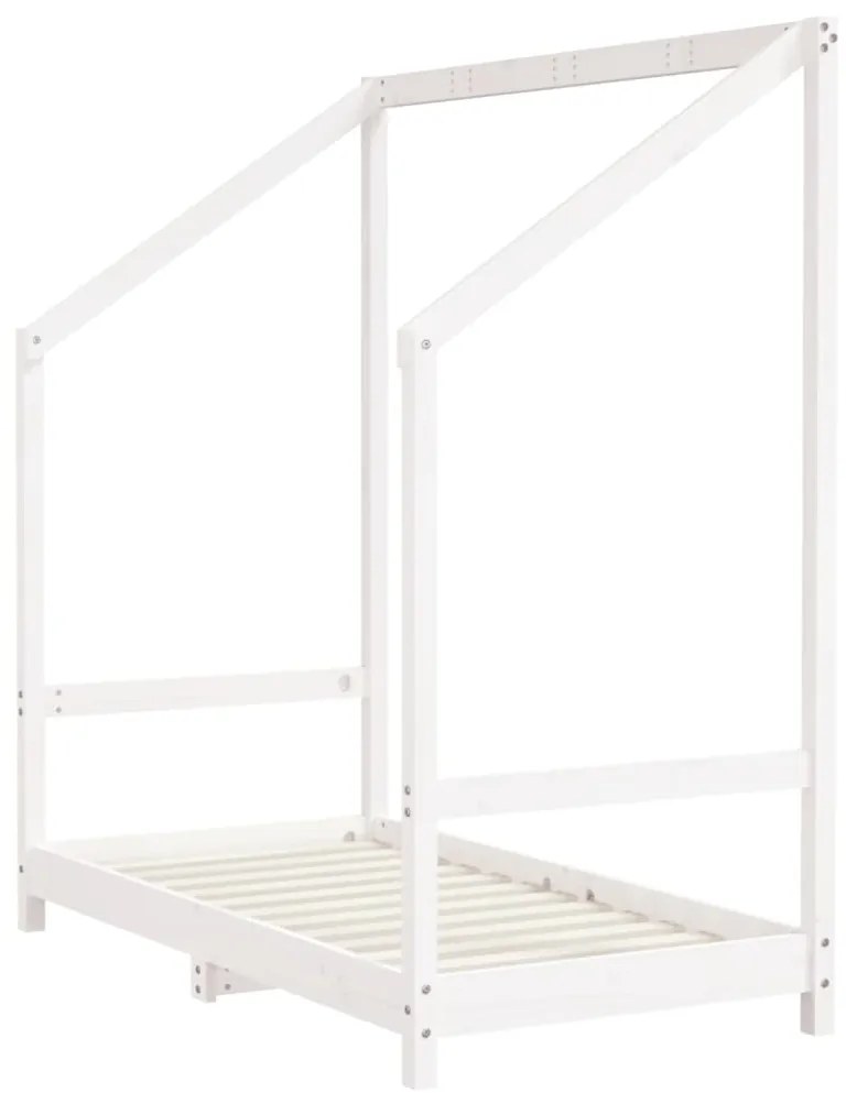 Estrutura de cama infantil 2x(70x140) cm pinho maciço branco