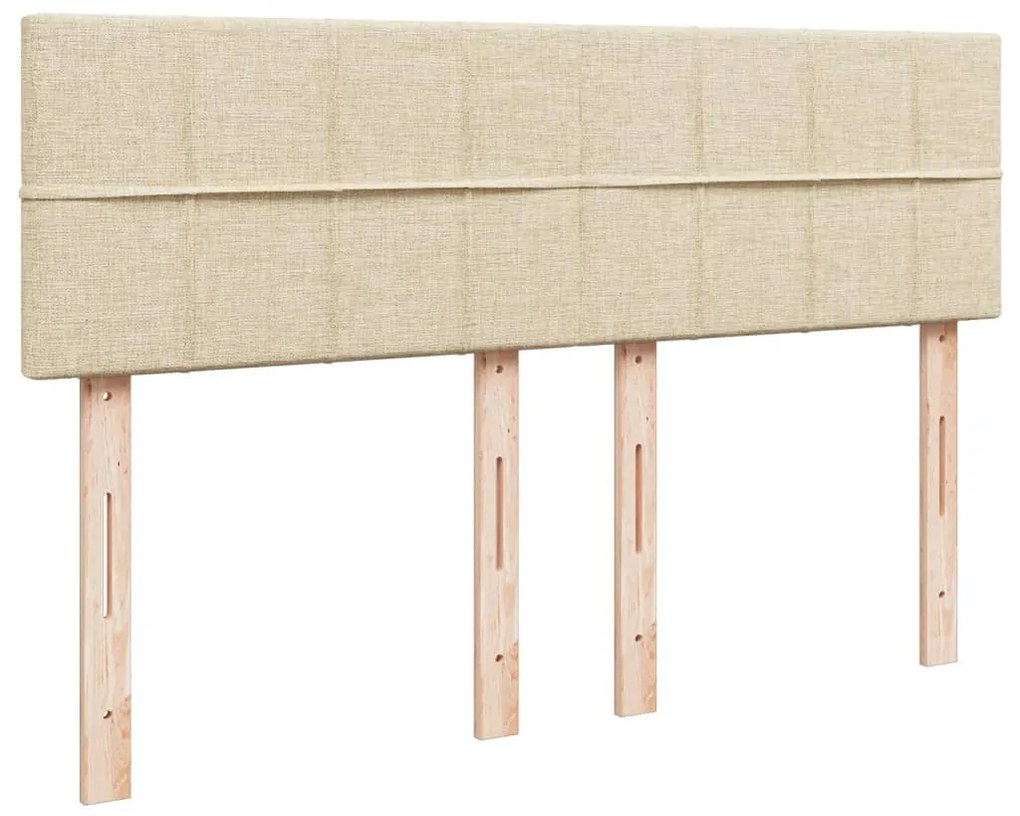 Cama com molas/colchão 140x200 cm tecido cor creme