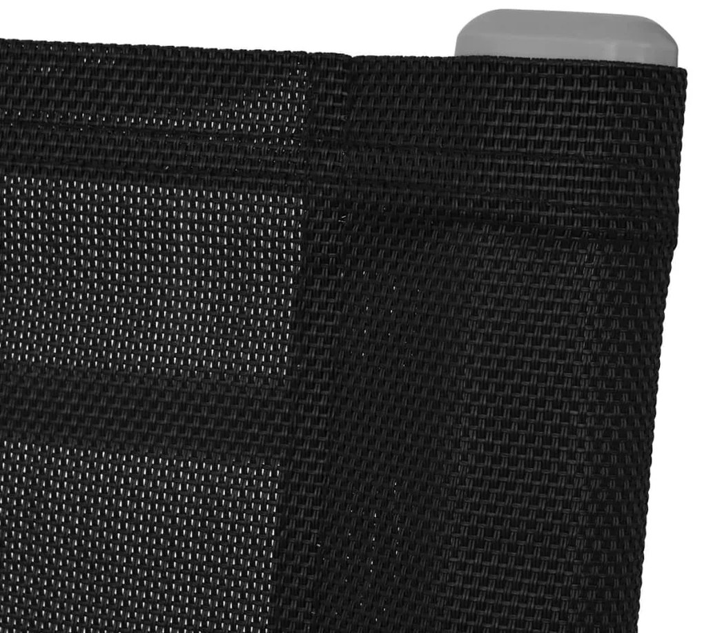 Cadeiras de baloiço jardim 2 pcs aço e textilene preto