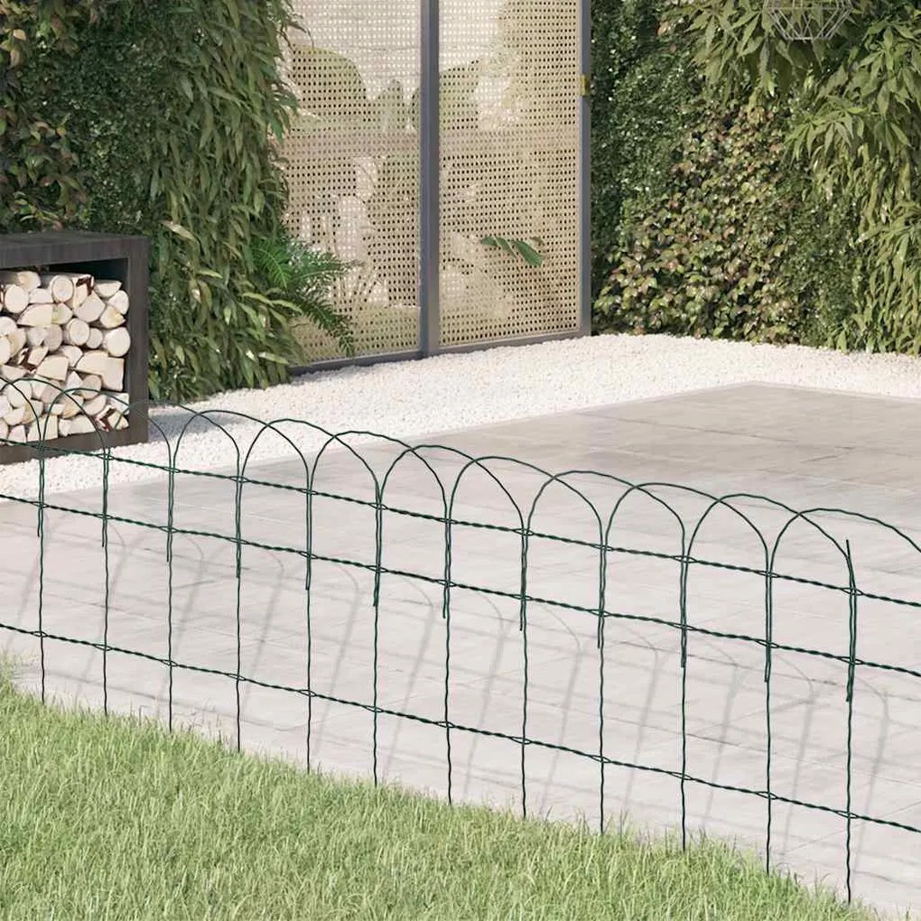 Cerca divisória para jardim em ferro revestido a pó 25x0,4 m