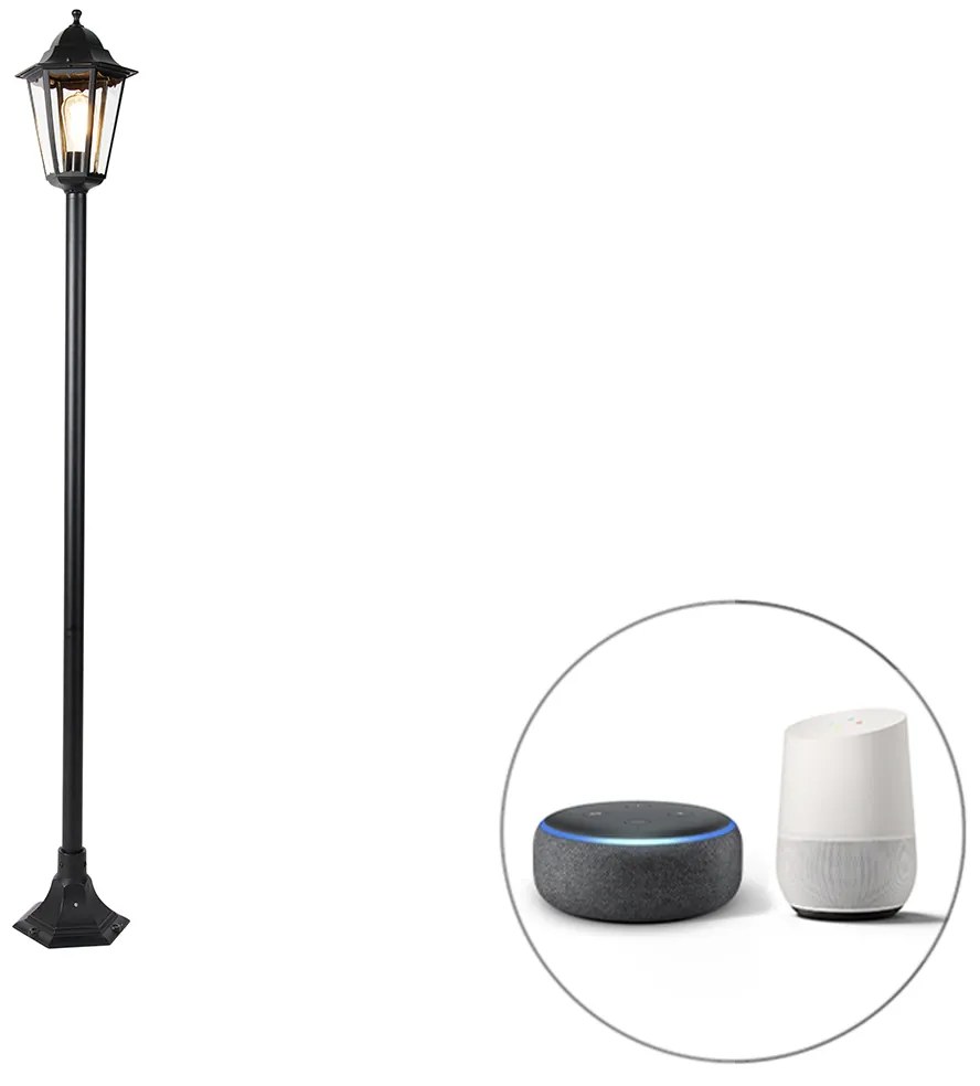 LED Candeeiro de pé inteligente para exterior preto 170cm incl. Wifi ST64 - New Orleans Country / Rústico