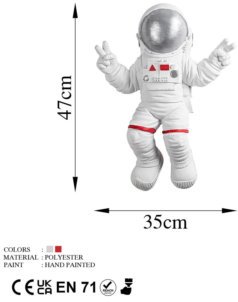 Acessório Decorativo de Parede Yak-001 – Branco/Cinzento – 35x47x10 cm