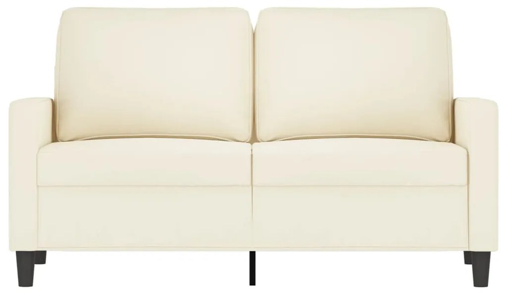 Sofá de 2 lugares veludo 120 cm cor creme