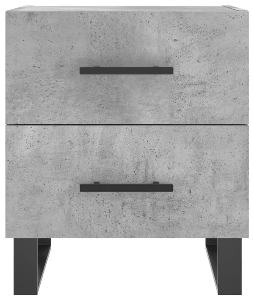 Mesas de cabeceira 2pcs derivados de madeira cinza cimento
