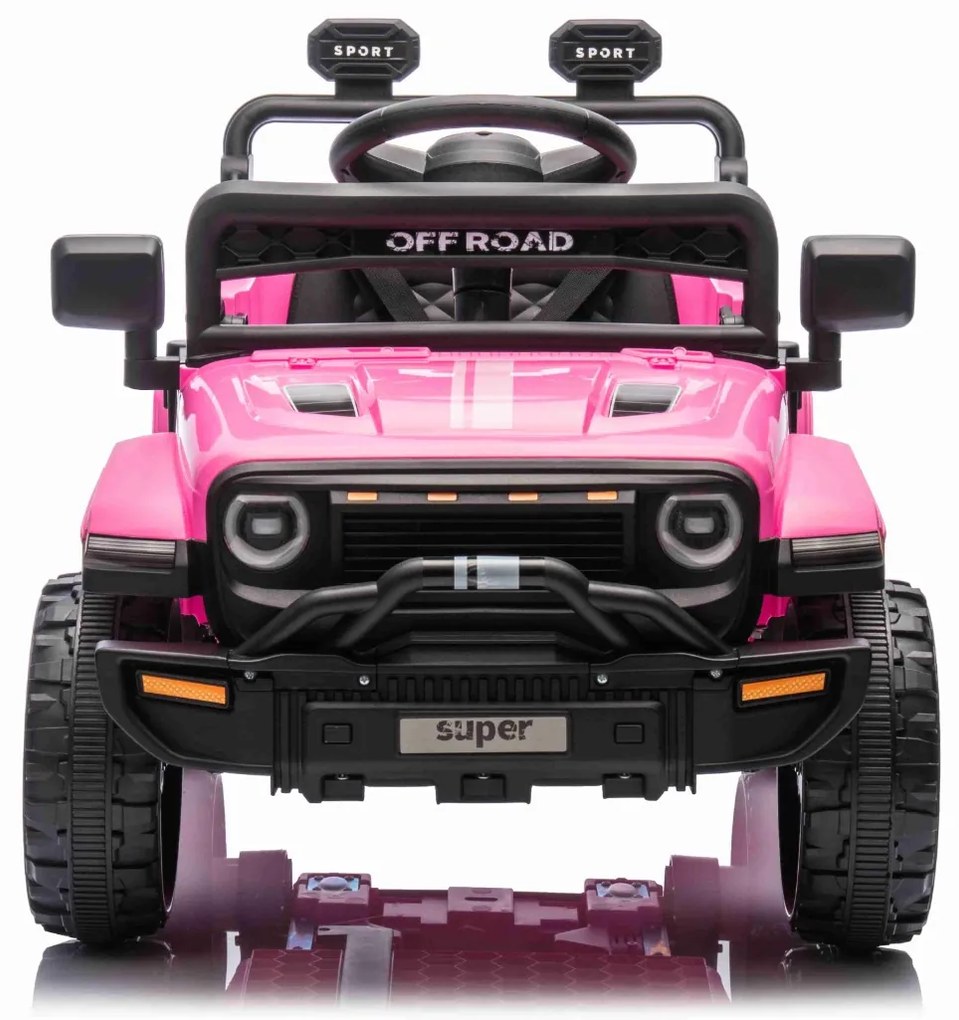 Jipe elétrico para crianças OFFROAD NEW, bateria de lítio, chassis alto, banco largo, suspensão nas rodas traseiras, controlo remoto de 2,4 GHz, leito