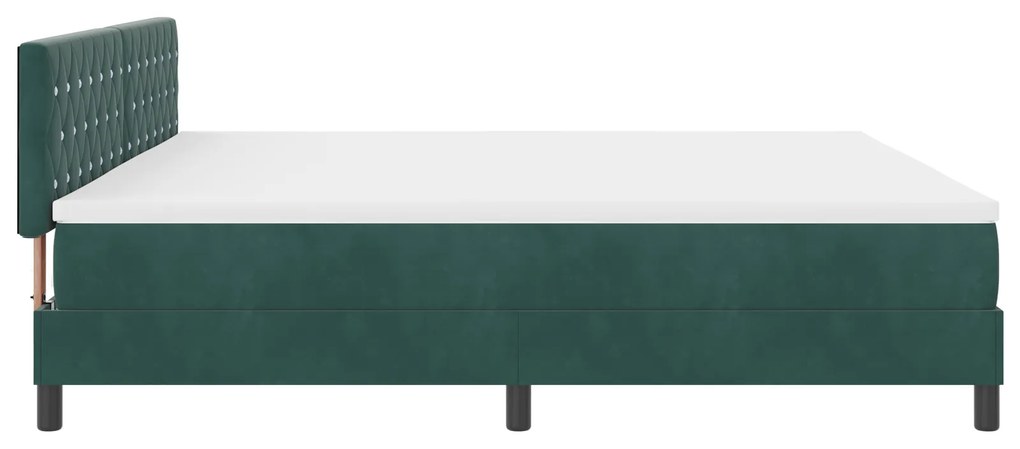 Cama Box Spring com Colchão verde escuro 200x200 cm de Veludo